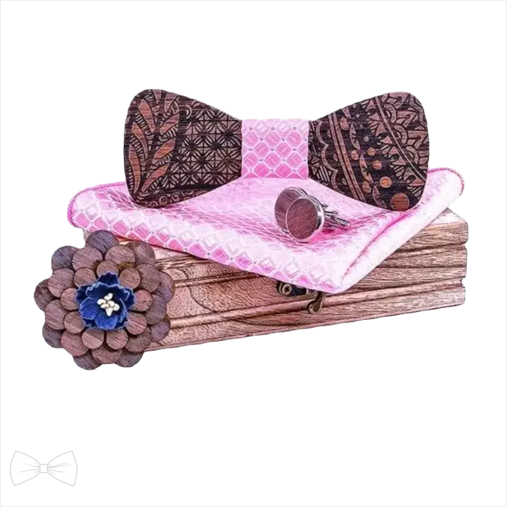 Noeud Papillon Bois et Rose