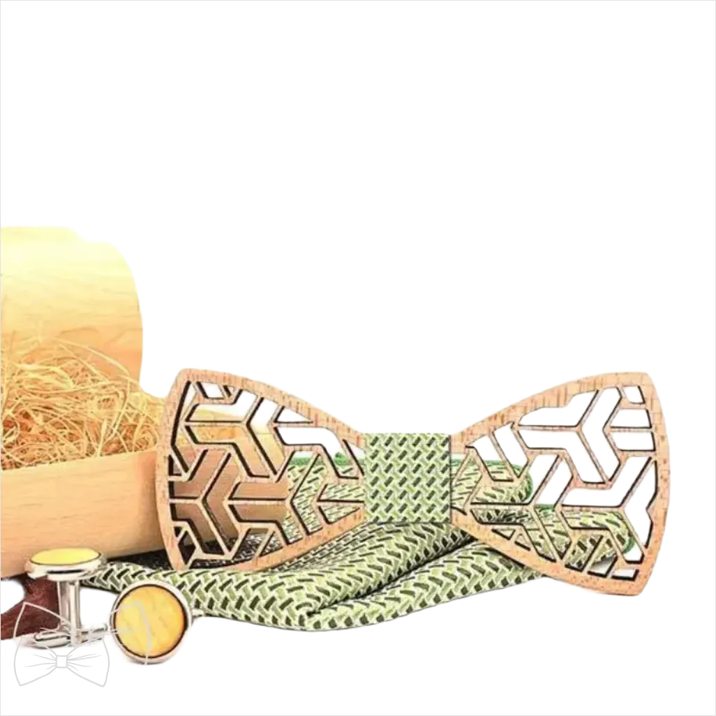 Noeud Papillon Bois Vert Sauge